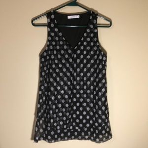 Polka dot layered tank top